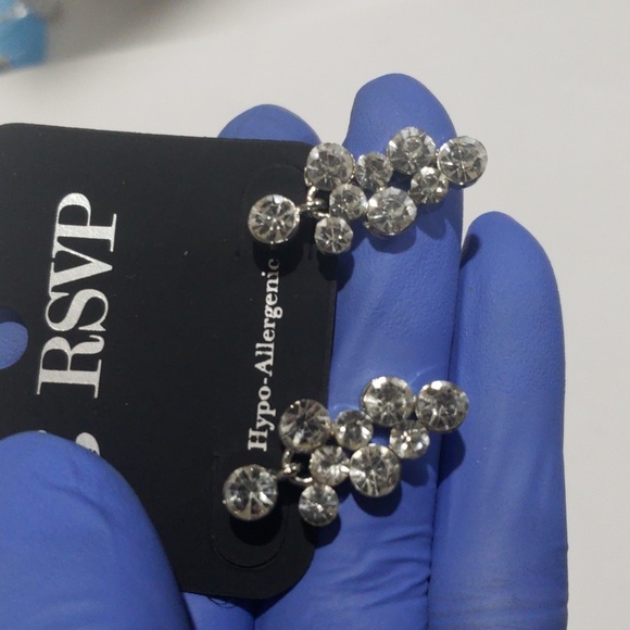 RSVP Crystal Cluster Drop Earrings – Silver-Tone, Hypoallergenic Women’s Jewelry - Picture 6 of 8